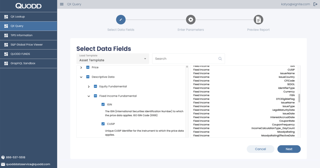 Screen capture of QX Digital platform (blue/white/grey) showing price validation process.